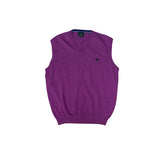 Vintage Y2K Henry Cotton's Purple V-Neck Wool Sweater Vest XXL Mens